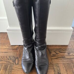 Cole Haan Air Black Equestrian Leather Tall Boots
